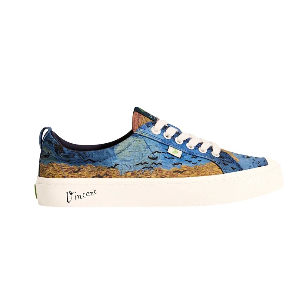 Cariuma X Van Gogh Womens VGM OCA Low Sneaker US 9 Blue Wheatfield Canvas NIB - Picture 2 of 14